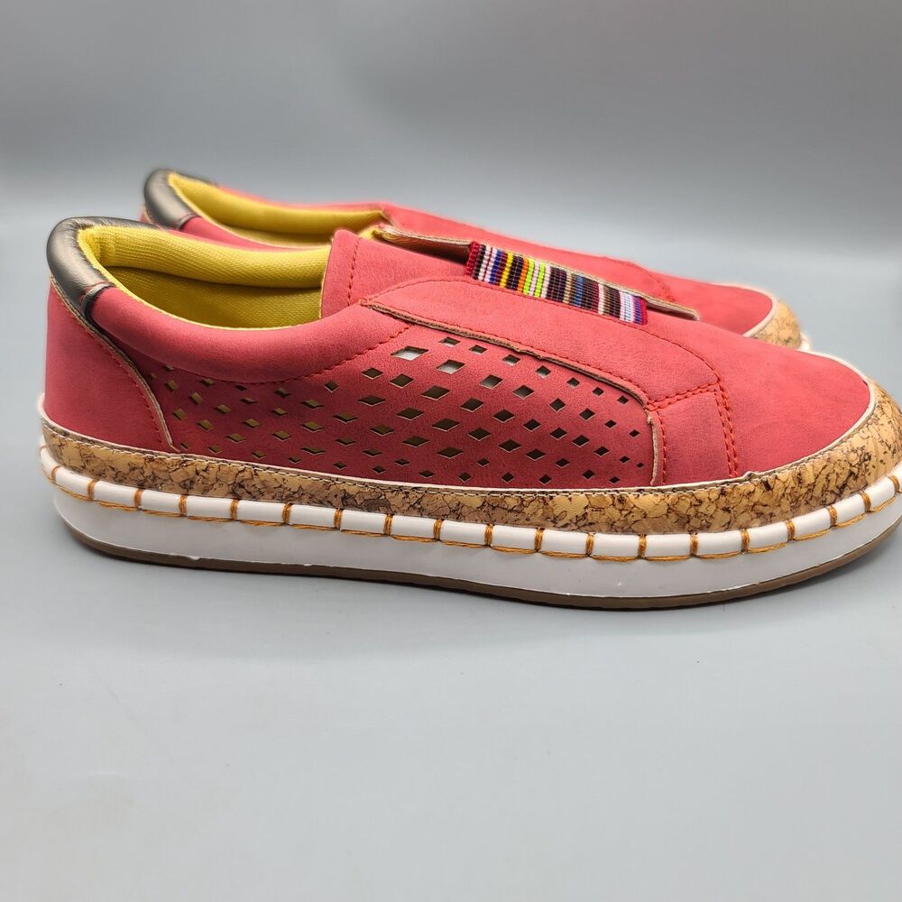 Womens Slip On Pumps Trainers Loafers Ladies Sneaker Casual Flat Soft Shoes 9.5? - Picture 9 of 13